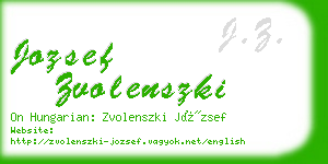 jozsef zvolenszki business card